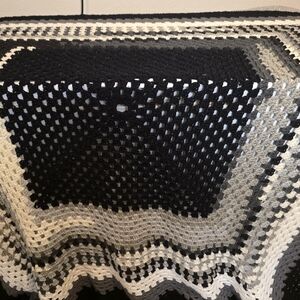 Black and White Crochet Blanket